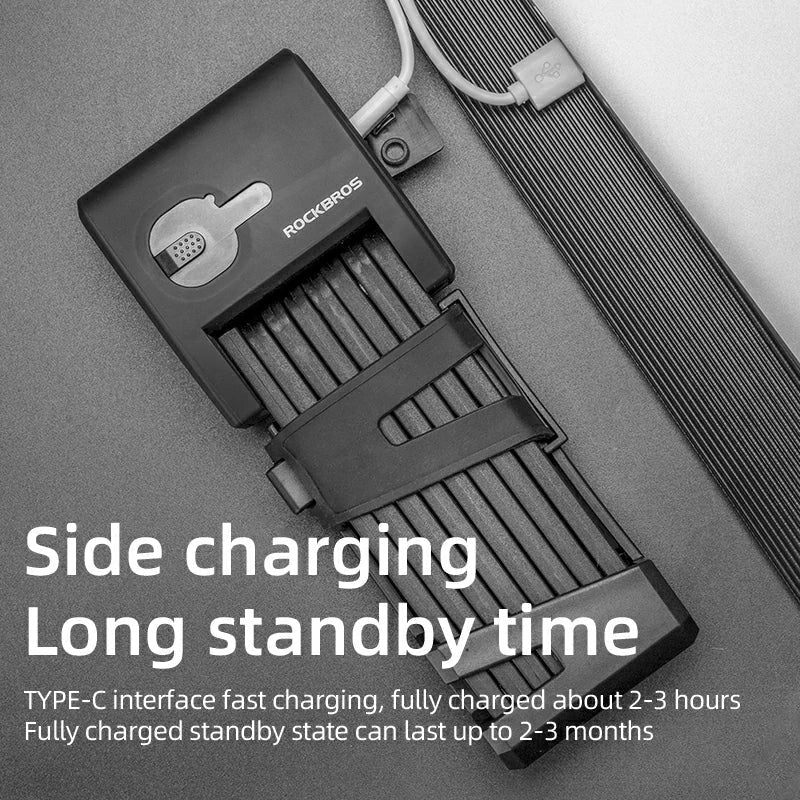 Foldable Smart Bike Lock with Fingerprint Unlock