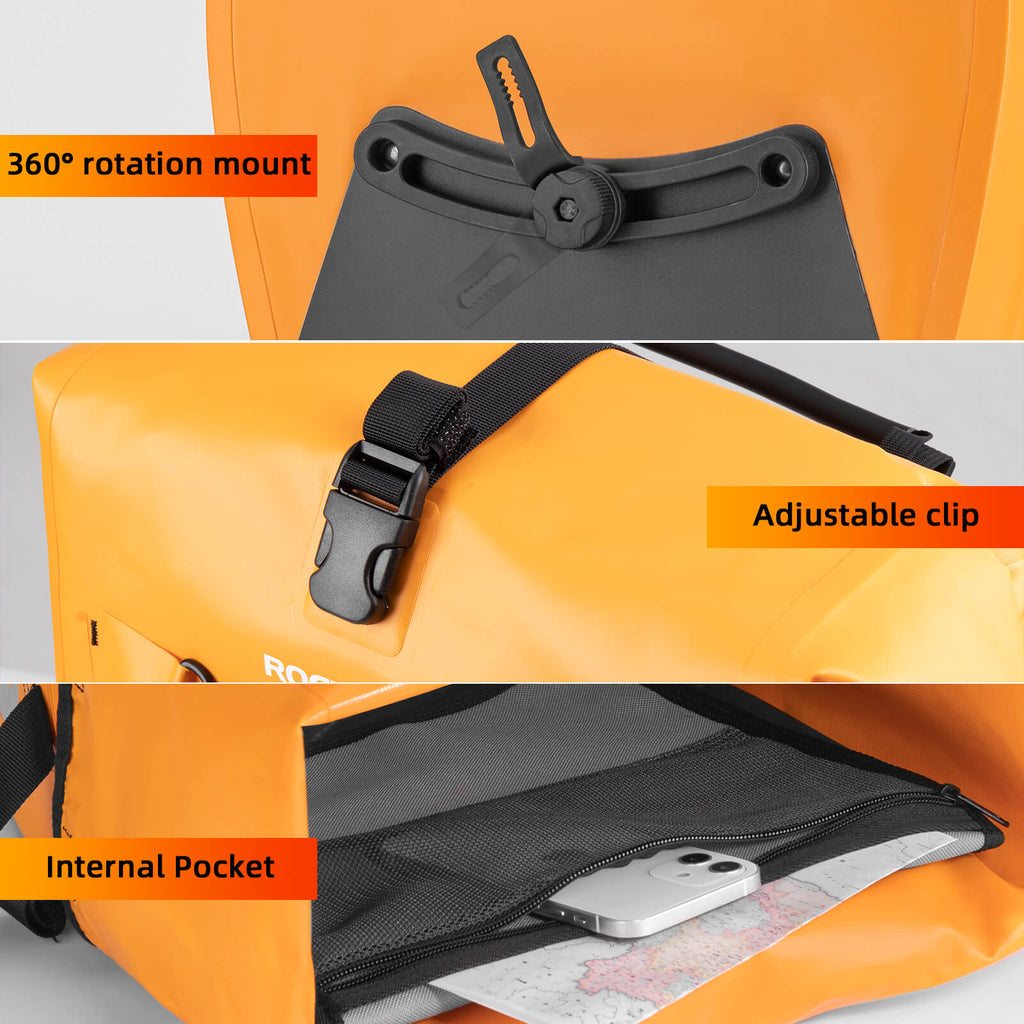 ROCKBROS Fully Waterproof Bike Pannier Large Capacity
