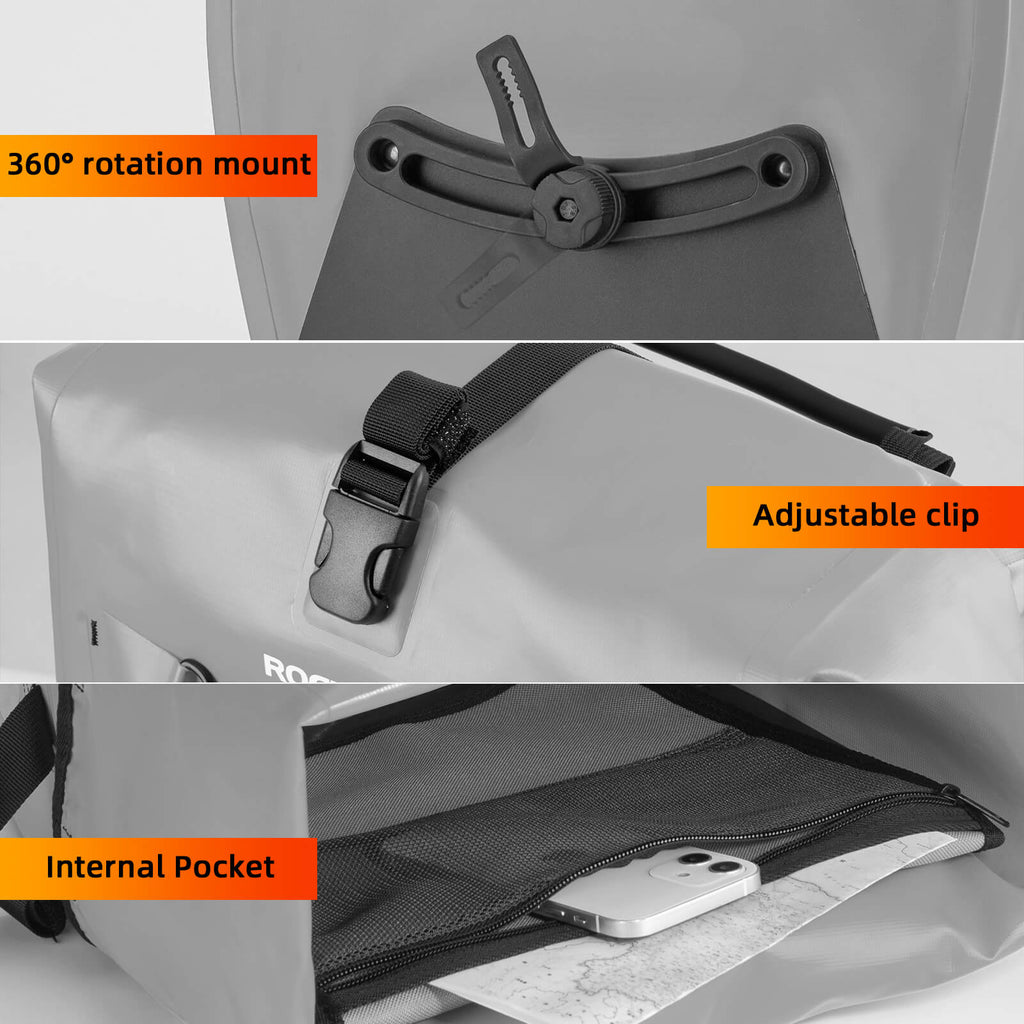 ROCKBROS Fully Waterproof Bike Pannier Large Capacity
