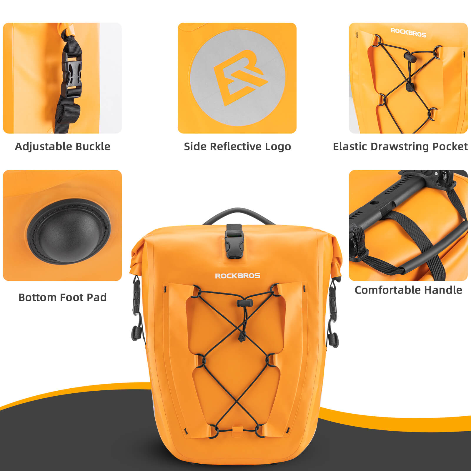 ROCKBROS Fully Waterproof Bike Pannier Large Capacity