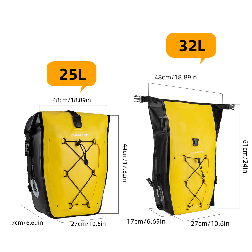 ROCKBROS Fully Waterproof Bike Pannier Large Capacity