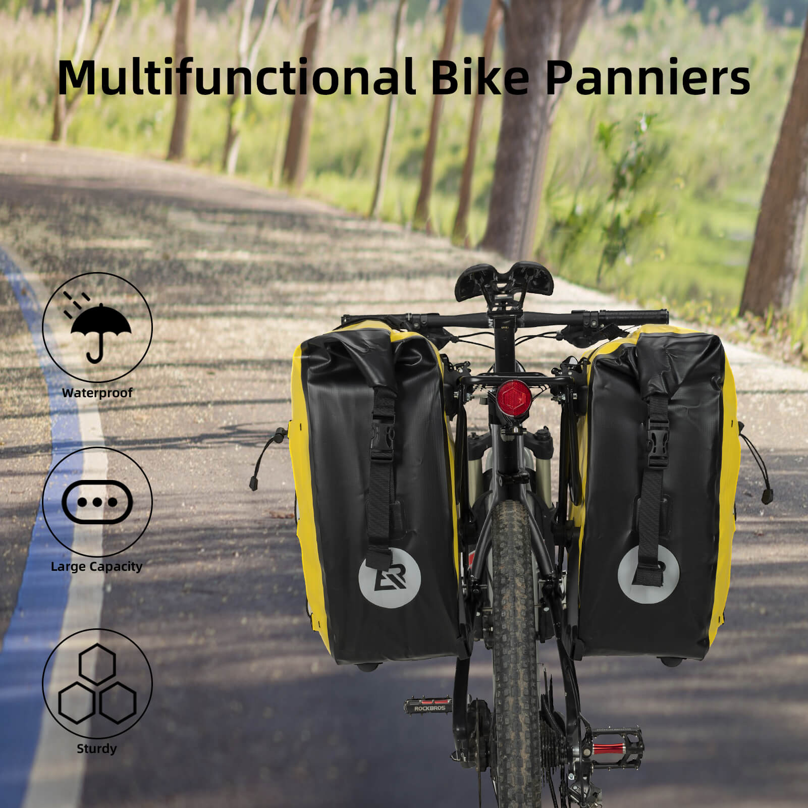 ROCKBROS Fully Waterproof Bike Pannier Large Capacity