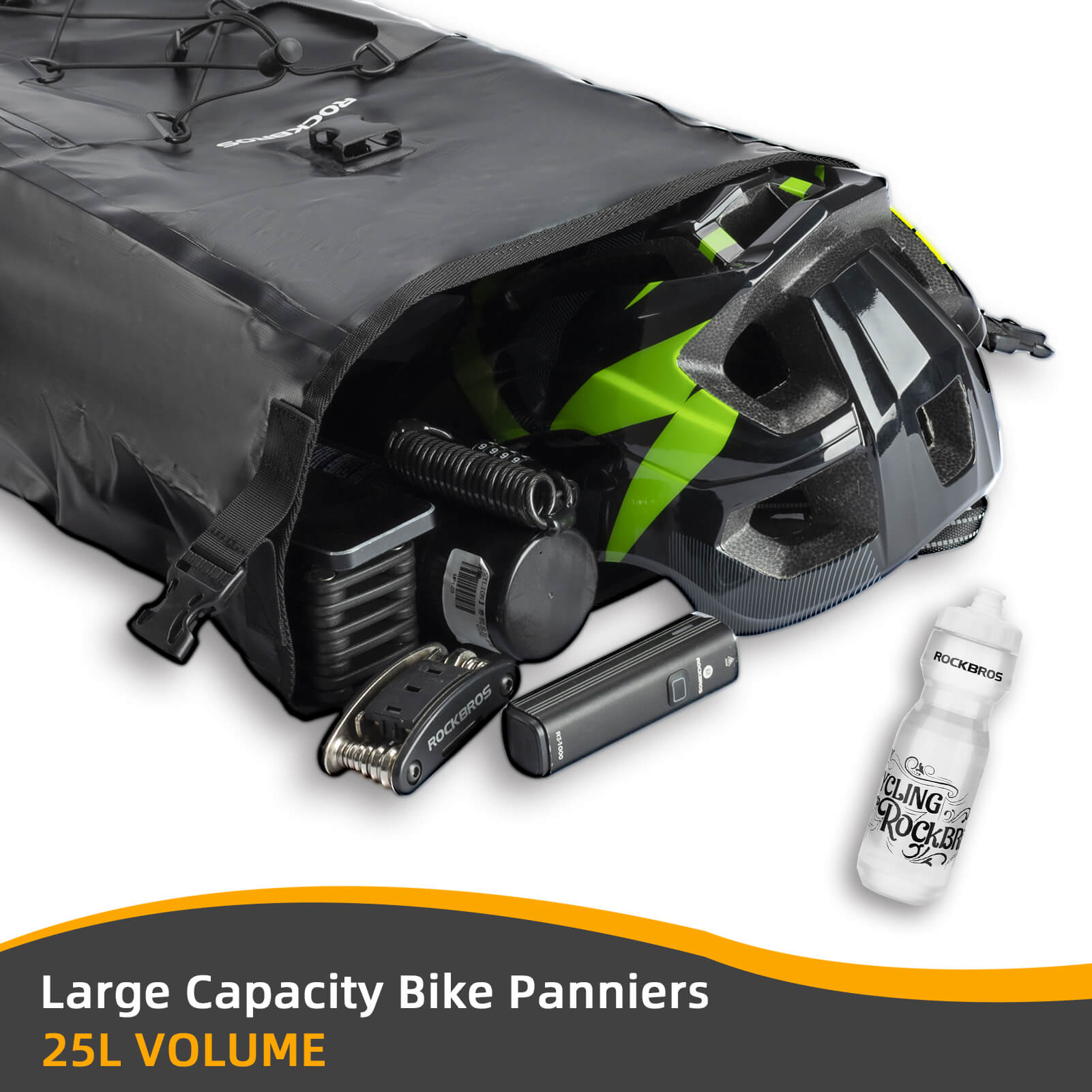 ROCKBROS Fully Waterproof Bike Pannier Large Capacity