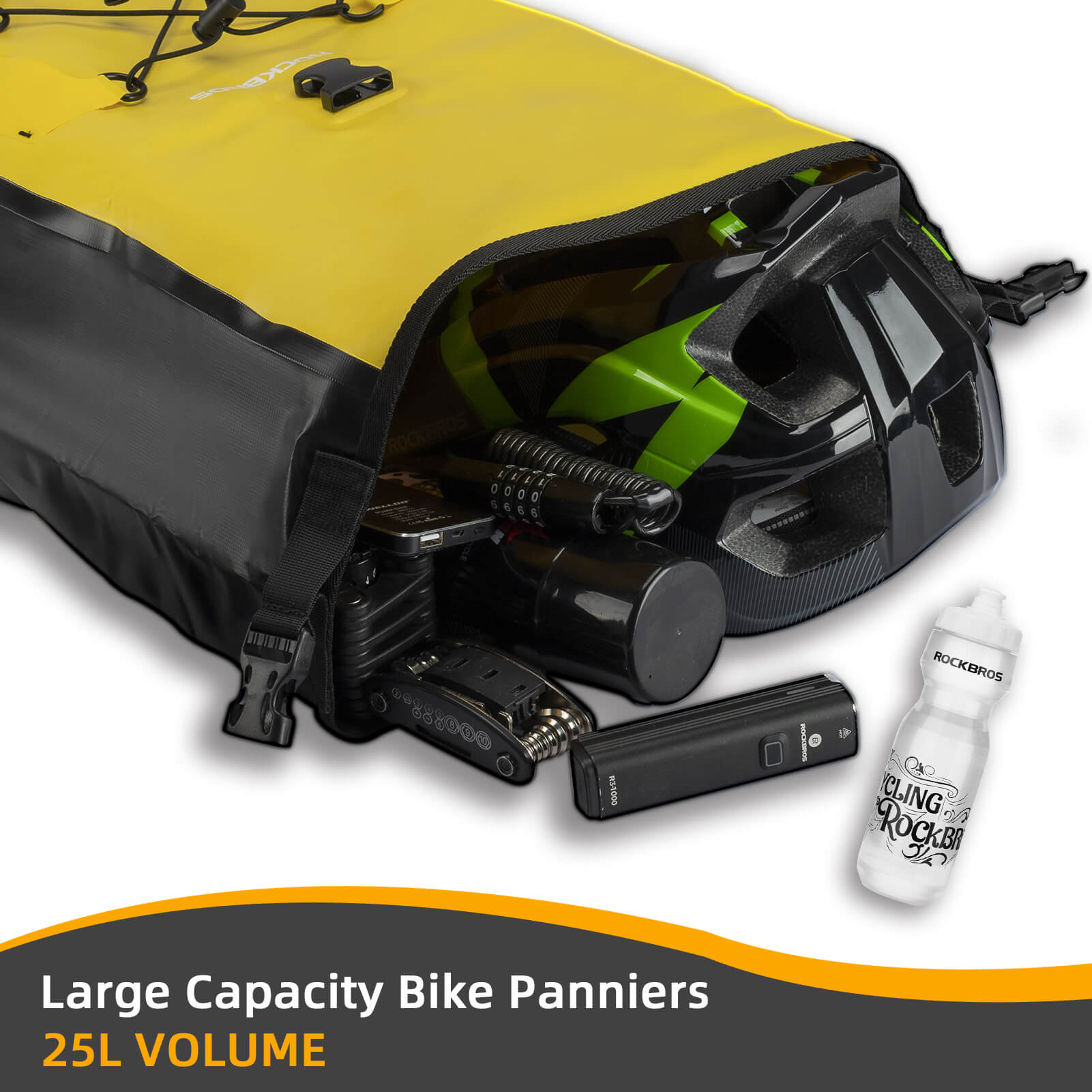 ROCKBROS Fully Waterproof Bike Pannier Large Capacity