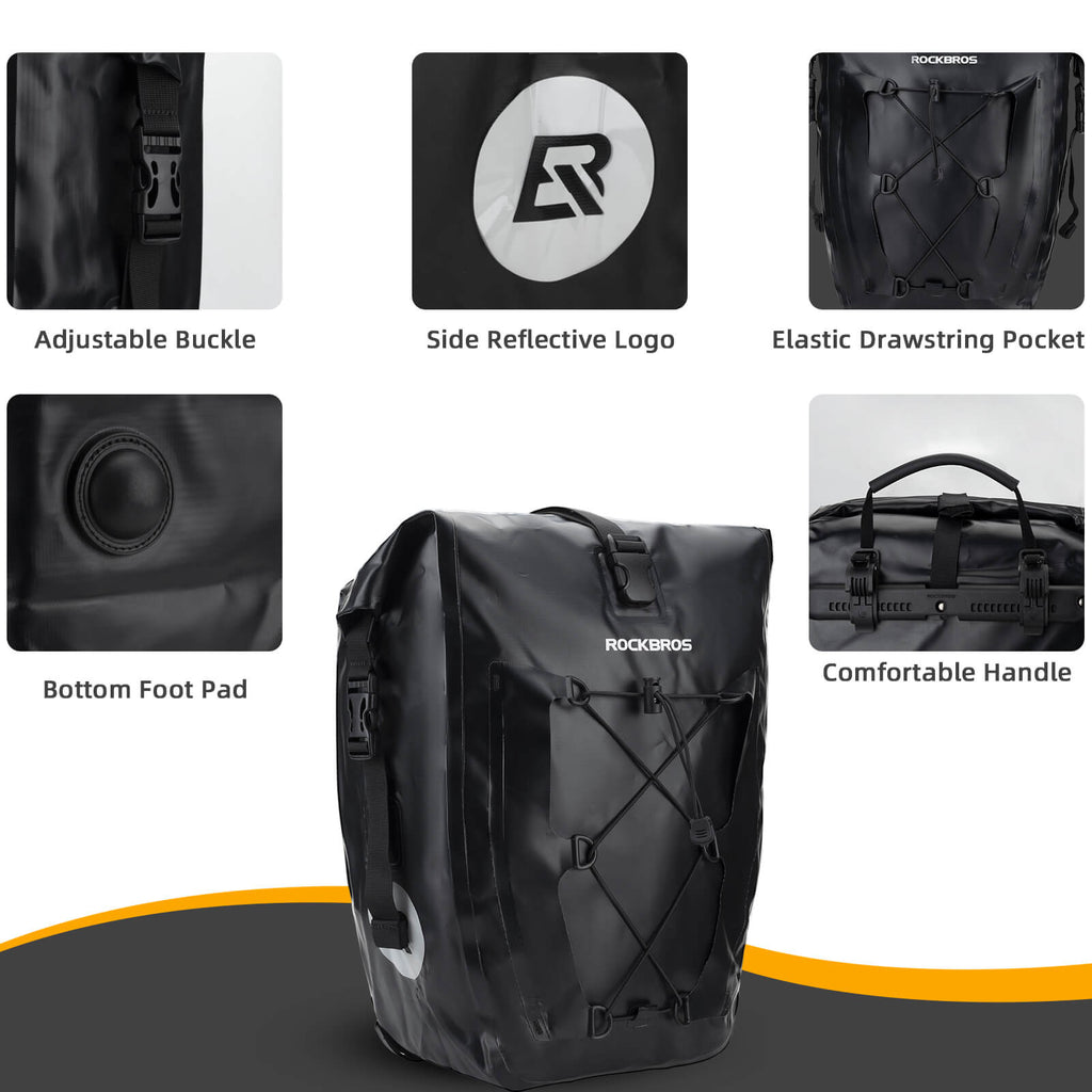 ROCKBROS Fully Waterproof Bike Pannier Large Capacity