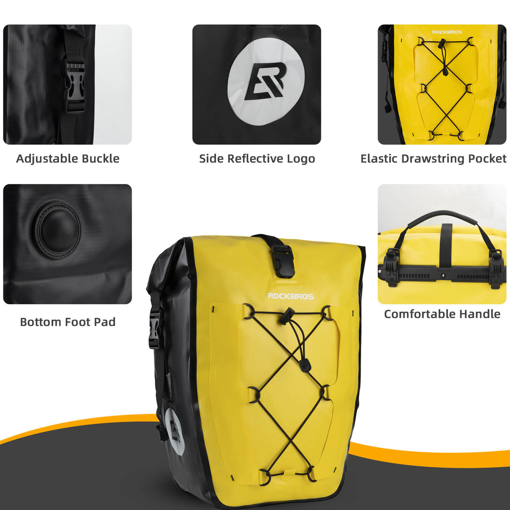 ROCKBROS Fully Waterproof Bike Pannier Large Capacity