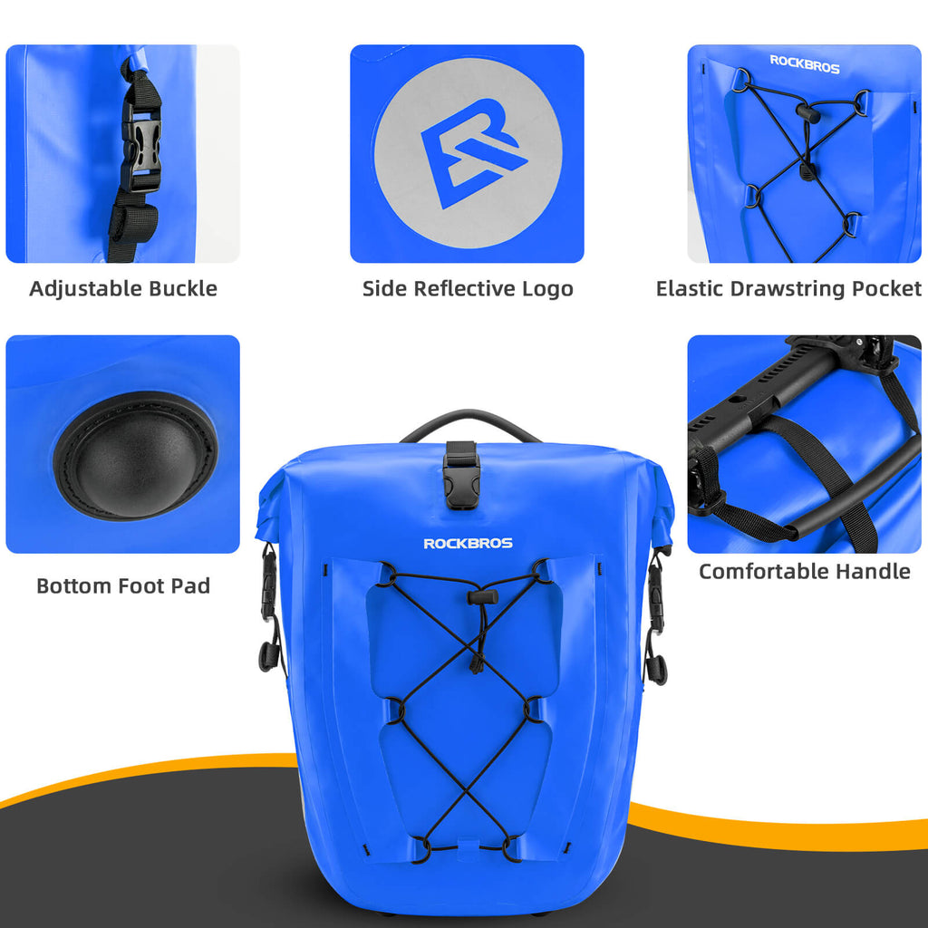 ROCKBROS Fully Waterproof Bike Pannier Large Capacity