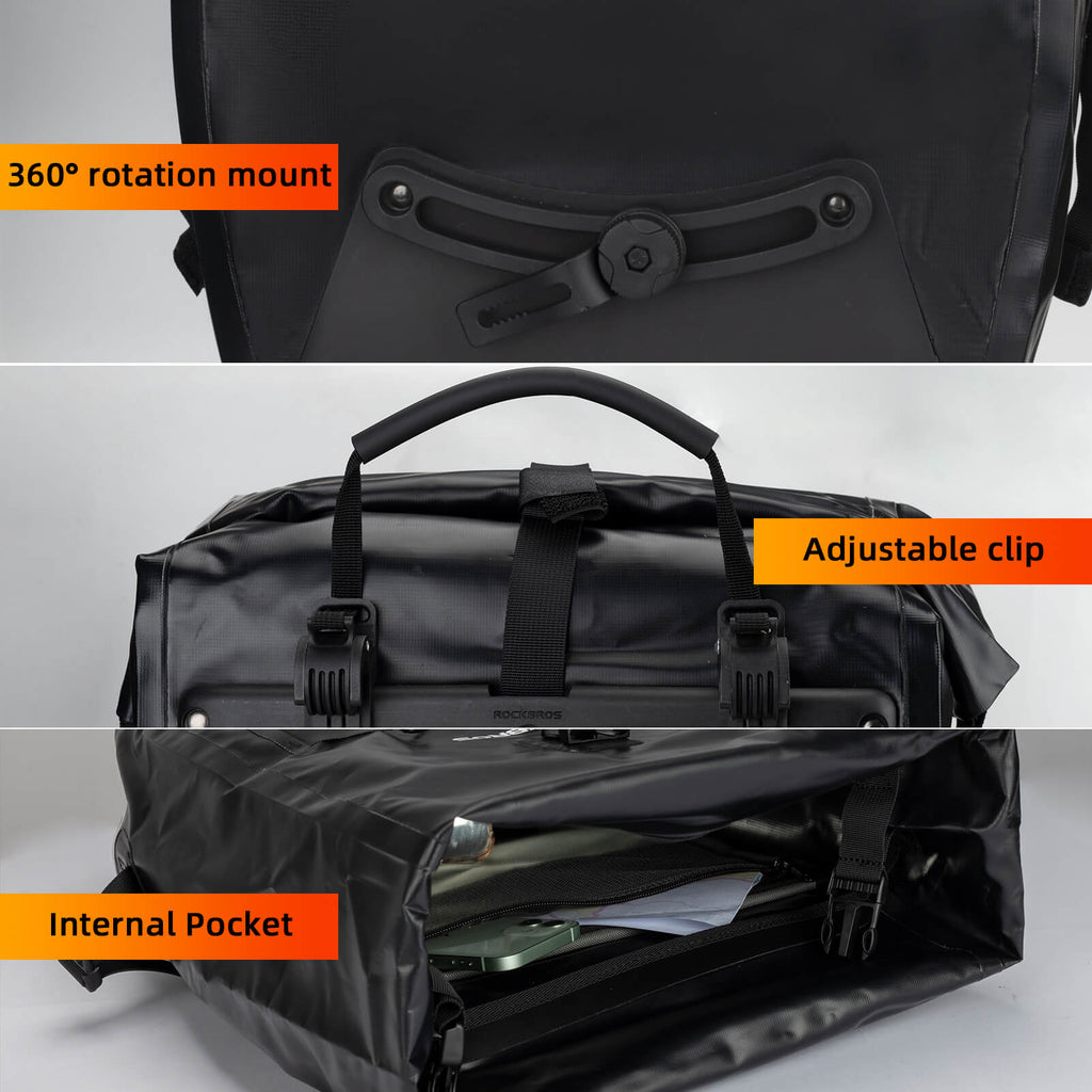 ROCKBROS Fully Waterproof Bike Pannier Large Capacity
