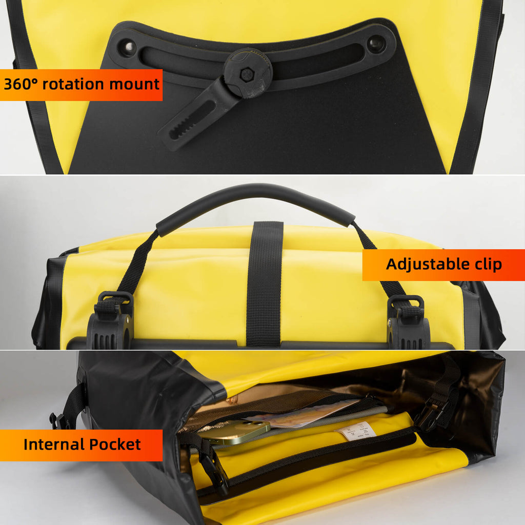 ROCKBROS Fully Waterproof Bike Pannier Large Capacity