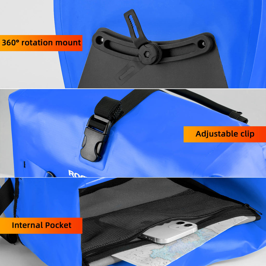 ROCKBROS Fully Waterproof Bike Pannier Large Capacity