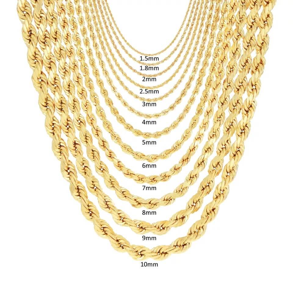 Rope Chain in Yellow Gold - 2mm