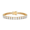 12.50 CTW D VS Round Lab Grown Diamond 7.5" Tennis Bracelet 14k Yellow Gold