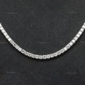 4.3CT Certified Round Lab Grown Diamond 18" Tennis Necklace Solid 14K White Gold