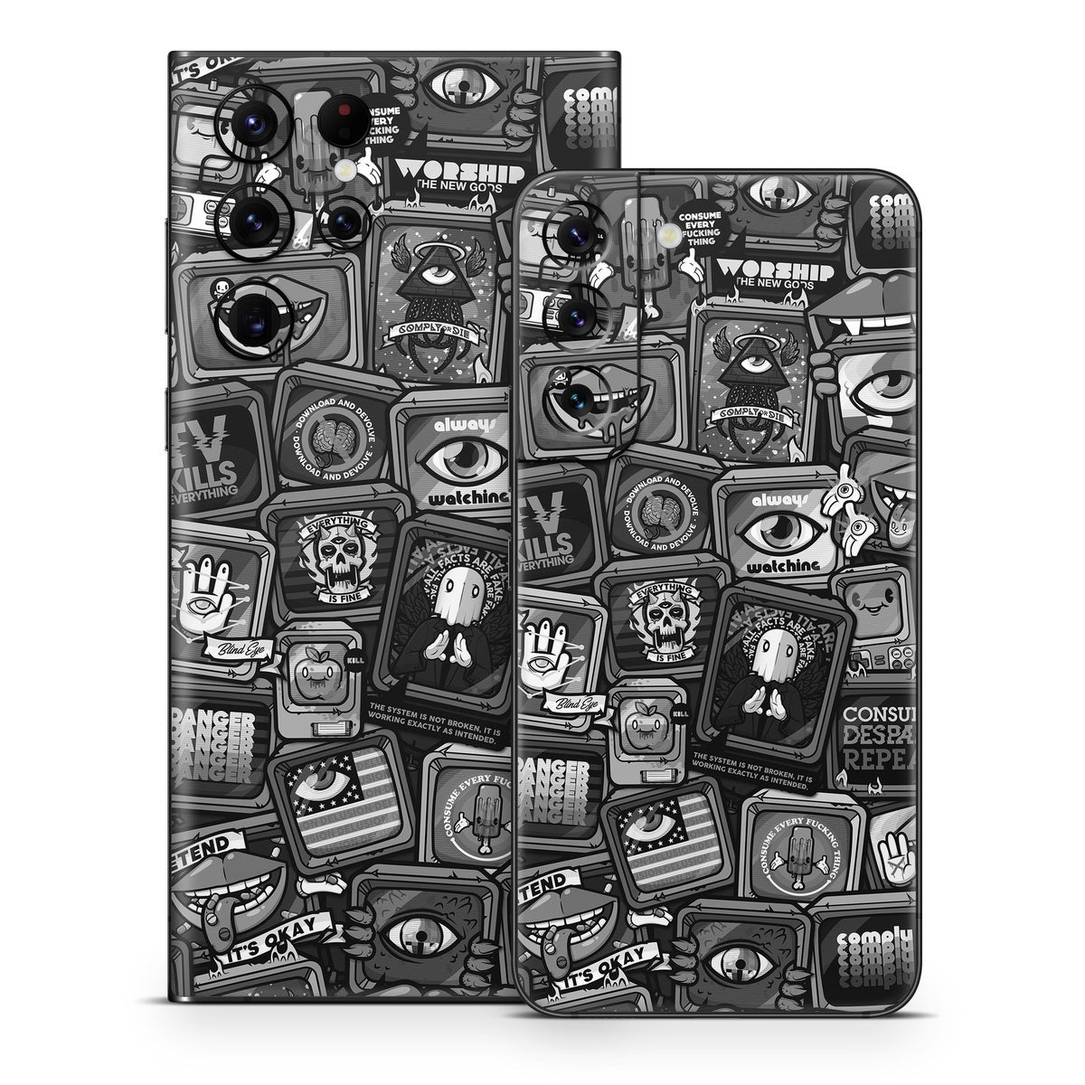 Distraction Tactic B&W - Samsung Galaxy S22 Skin