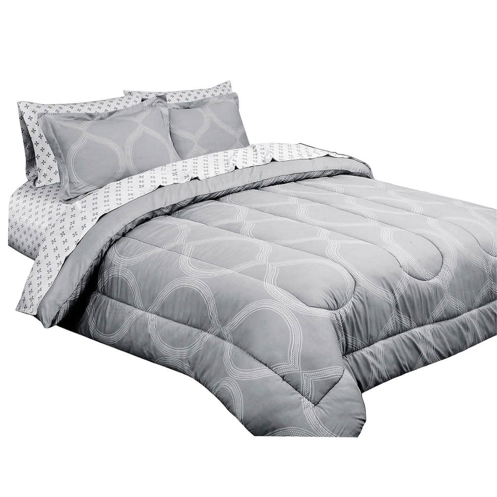 Sloane Street Ogee Bed in a Bag with Solid Reverse Comforter