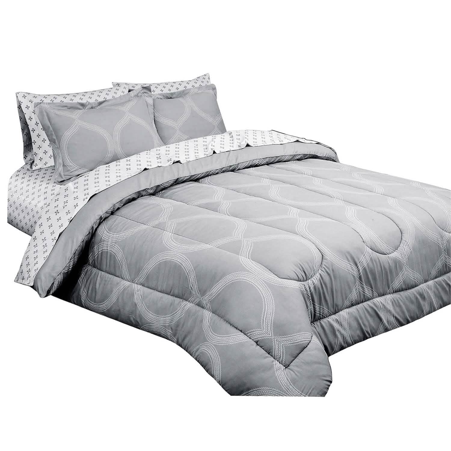 Sloane Street Ogee Bed in a Bag with Solid Reverse Comforter