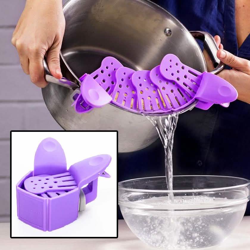Snapbit Hands-Free Strainer for Pots, Pans & Bowls
