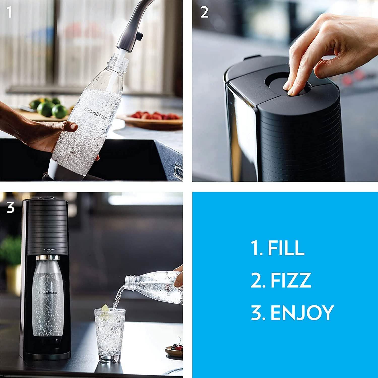 SodaStream Terra Sparkling Water Maker with CO2 and DWS Bottle