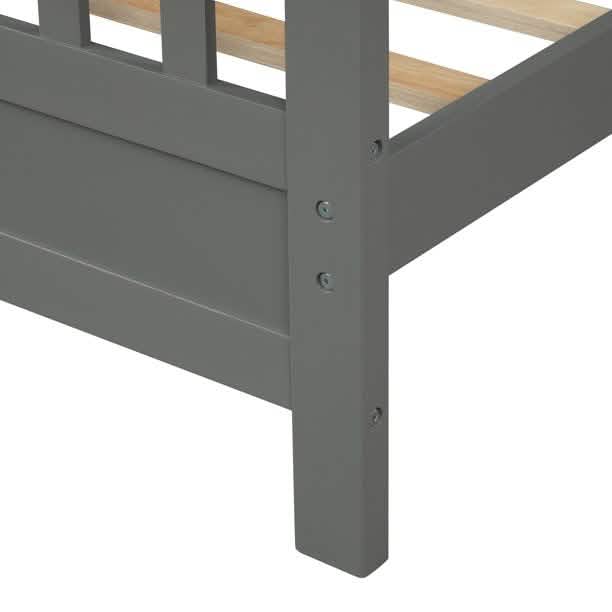 Solid Wood Platform Bed and Kids Room Headboard