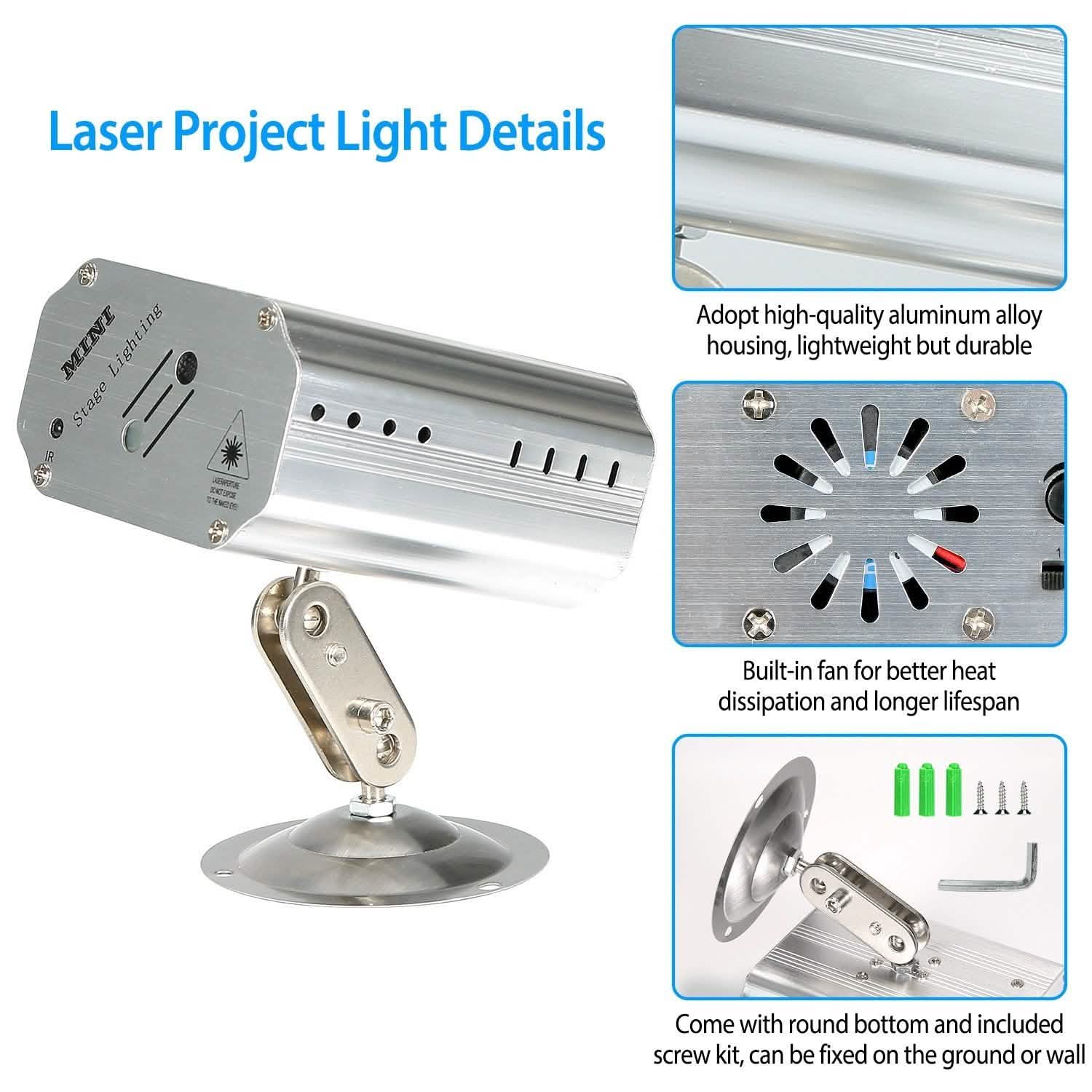 Sound Activated LED Projected Laser Patterns