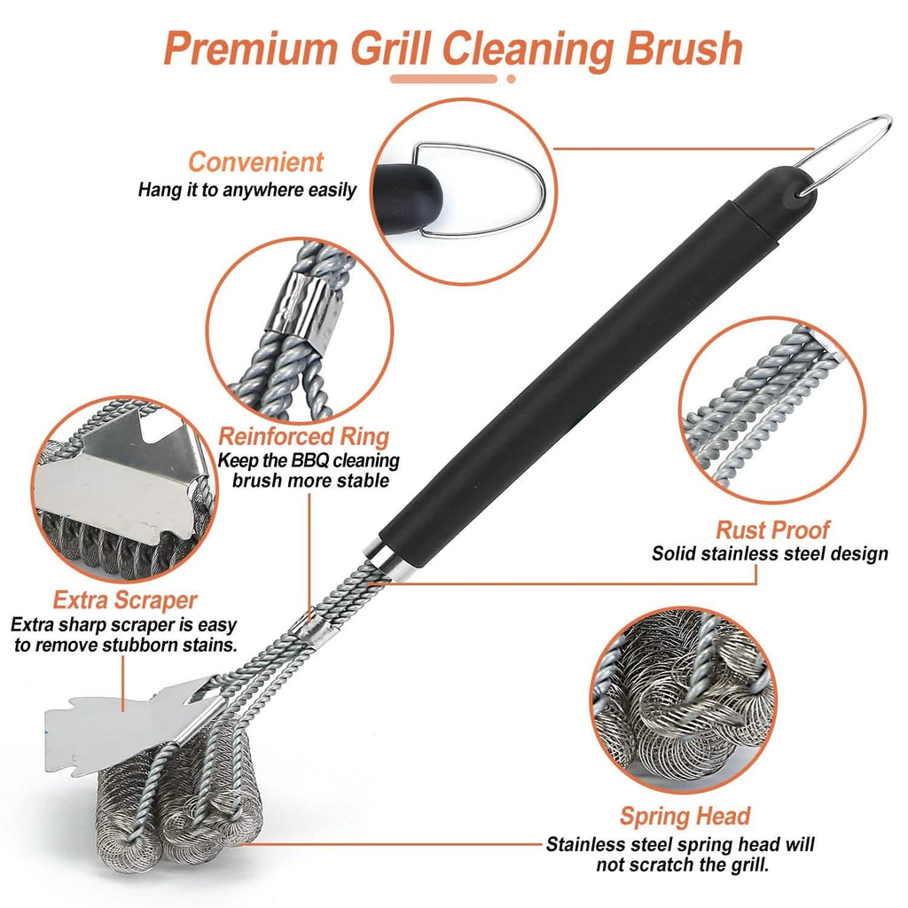 Stainless Steel BBQ Grill Cleaning Brush