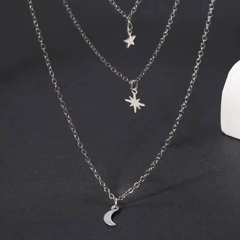 Star Moon Multi-layer Pendant Necklace