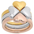 Steel by Design Three-Piece Heart Clover Ring