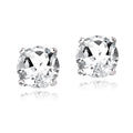 Sterling Silver Genuine 2 Carat White Topaz Stud Earrings