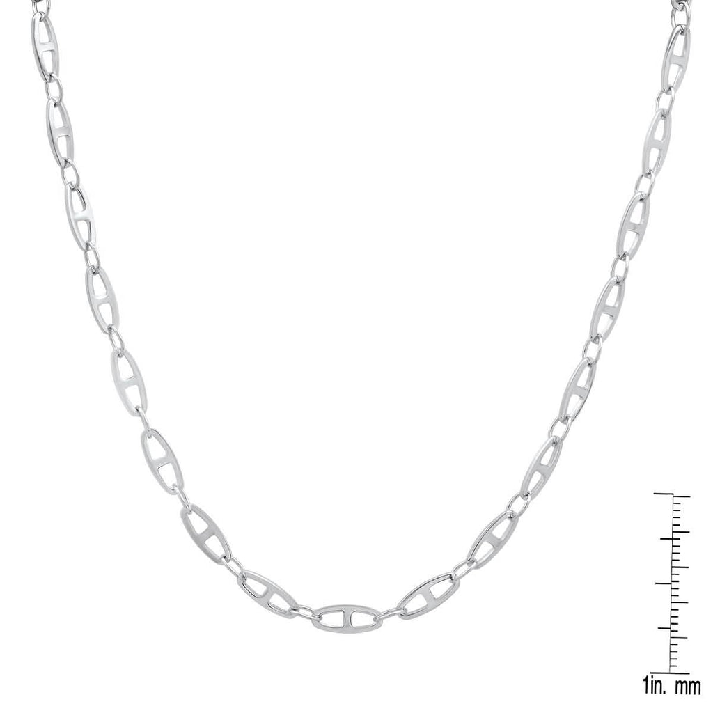 Unisex Stainless Steel Mariner Link Necklace