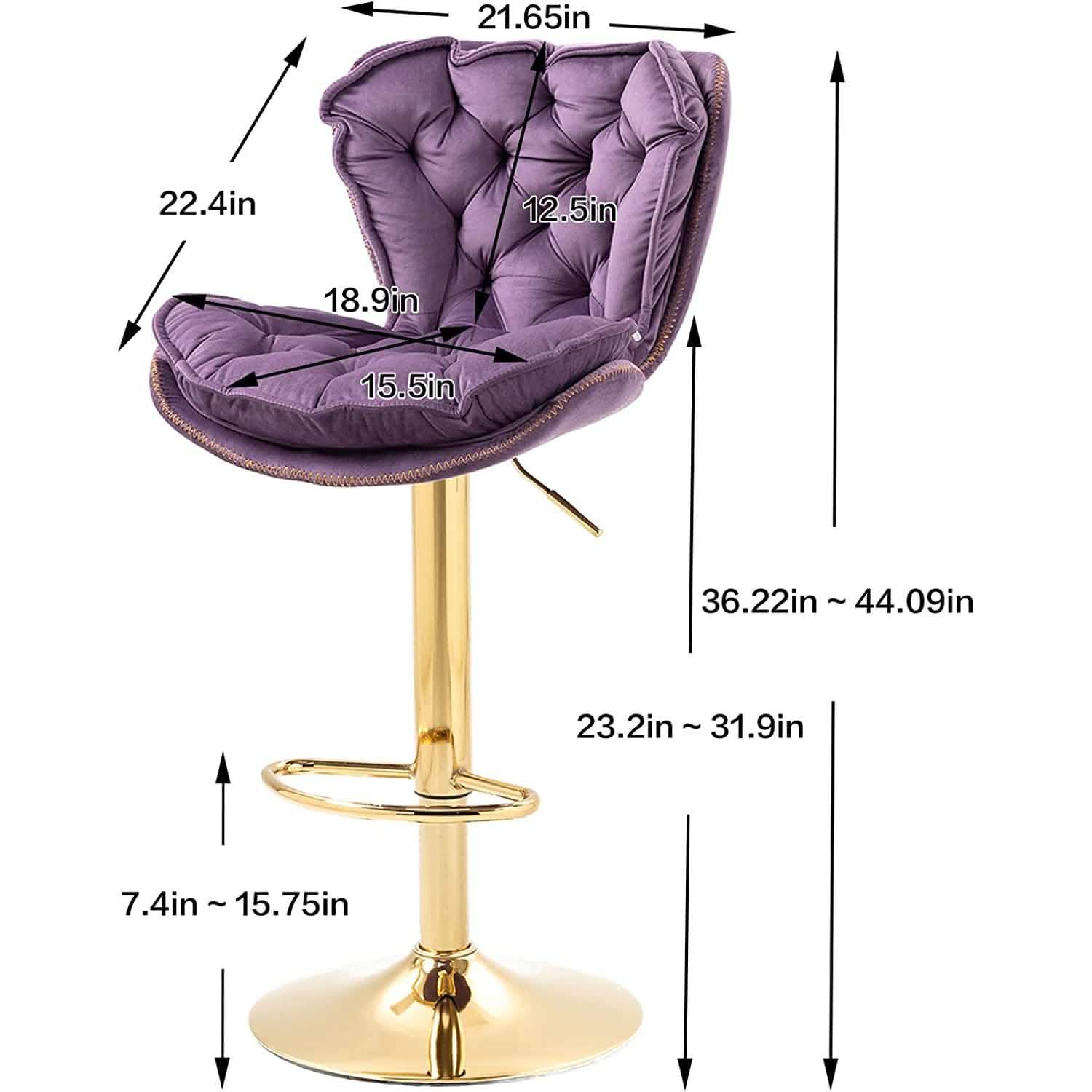 Vintage Swivel Velvet Bar Stools