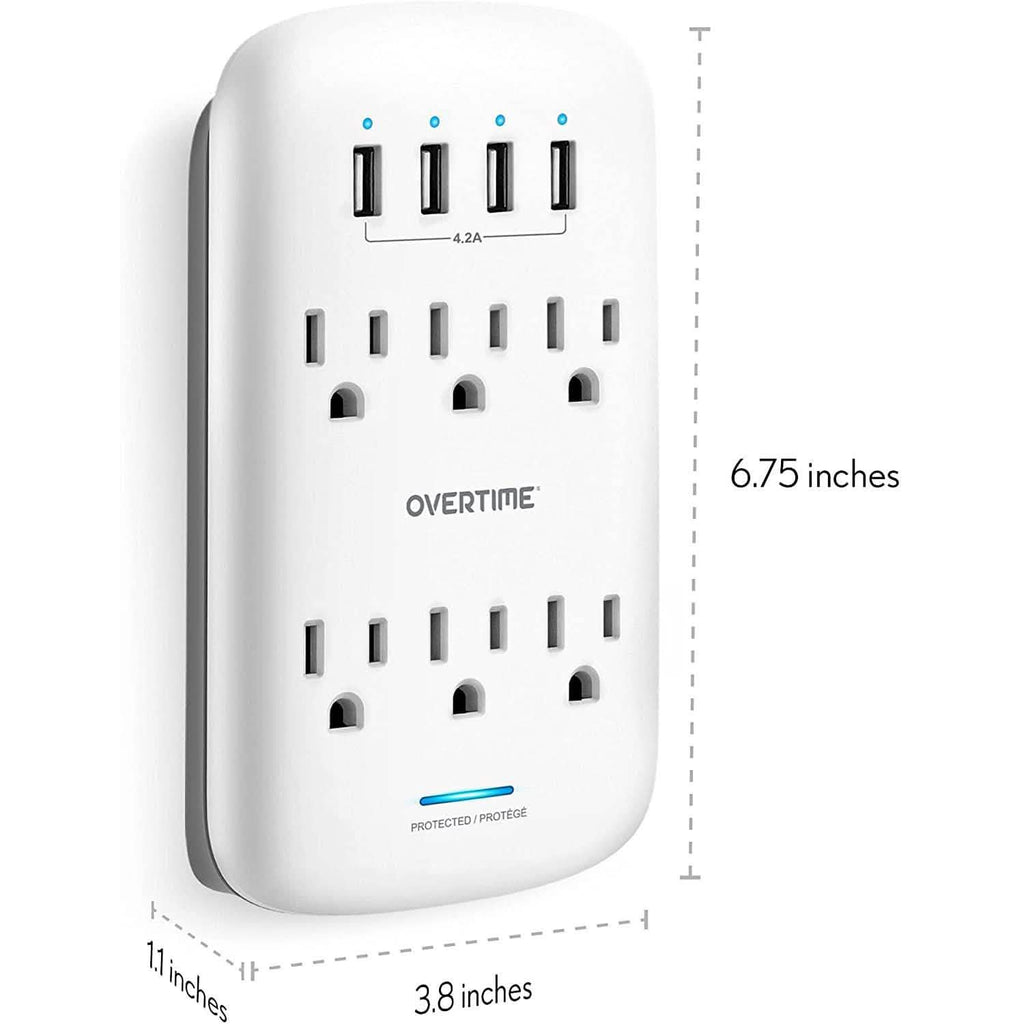 Wall Plate Power USB Outlet  6 Outlet & 4 USB Port