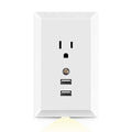 White Light Sensor Dual USB Wall Outlet