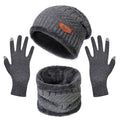 Winter Warm Beanie and Touch Screen Gloves Scarfs Set