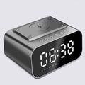 Wireless Charger Alarm Clock Bluetooth Speaker LED Smart Digital Clock