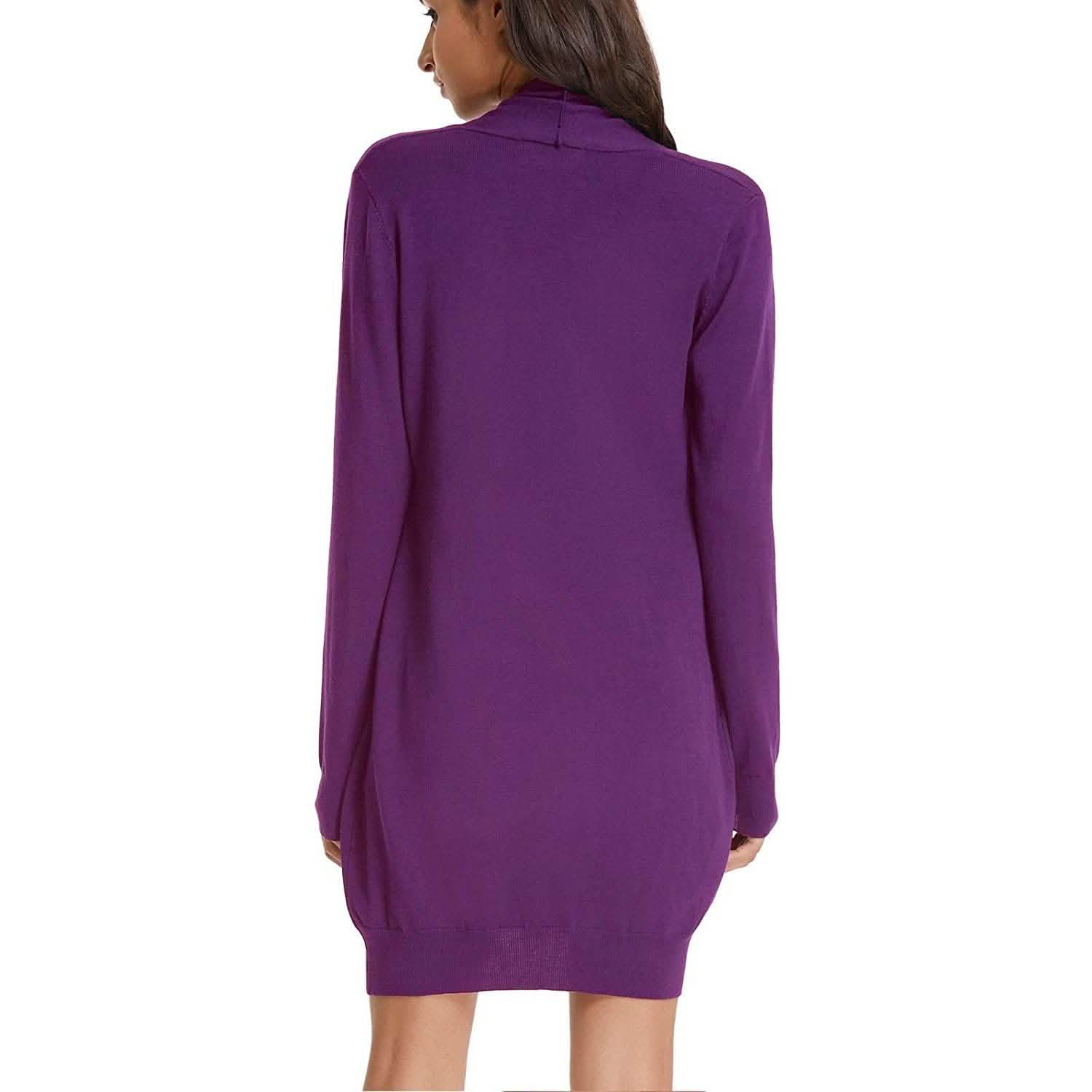 Women's Essential Solid Open Front Long Knited Cardigan Sweater