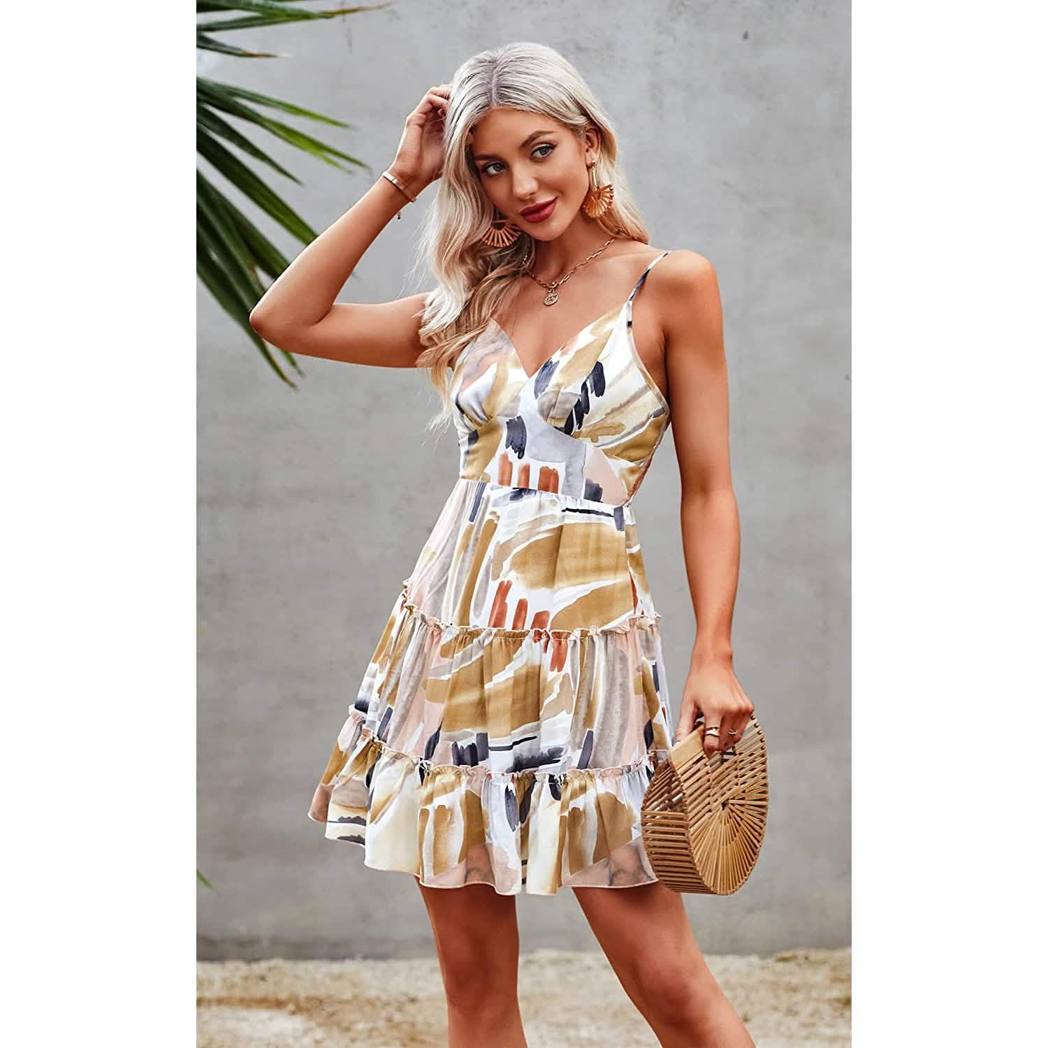 Women's Spaghetti Strap Backless Dress